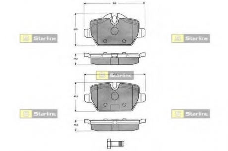 Комплект тормозных колодок STARLINE BD S835P (фото 1)