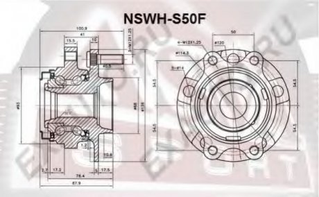 СТУПИЦА ПЕРЕДНЯЯ (NSWH-S50F) ASVA NSWHS50F (фото 1)