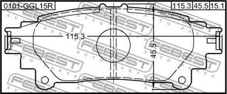 КОЛОДКИ ГАЛЬМІВНІ ЗАДНІ 0101-GGL15R FEBEST 0101GGL15R (фото 1)