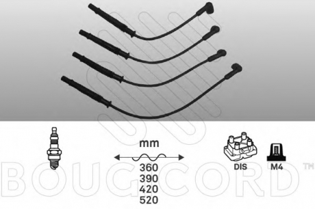 Комплект проводов зажигания BOUGICORD 1444 (фото 1)