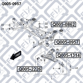 Сайлентблок підрамника передній Q-FIX Q005-0957 (фото 1)
