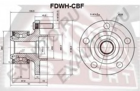 СТУПИЦА ПЕРЕДНЯЯ (FDWH-CBF) ASVA FDWHCBF (фото 1)