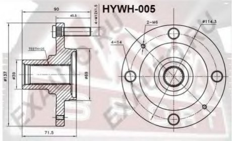 СТУПИЦА ПЕРЕДНЯЯ (HYWH-005) ASVA HYWH005 (фото 1)