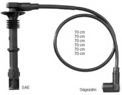 Комплект проводів запалення ZEF 1617 BERU ZEF1617 (фото 1)