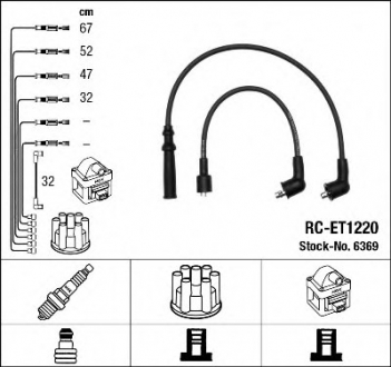 Комплект проводов зажигания NGK RCET1220 (фото 1)