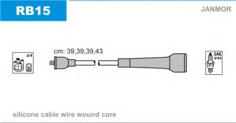 Комплект проводов зажигания Janmor RB15 (фото 1)