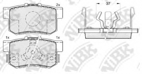 Колодки тормозные дисковые задние, комплект NiBK PN8807 (фото 1)