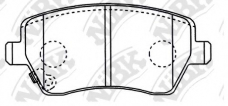 Колодки передние Nissan K12,E11/Swift/Modus/Clio/Duster/ NiBK PN9805 (фото 1)