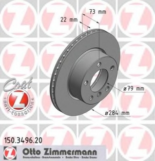 Тормозной диск ZIMMERMANN 150.3496.20 (фото 1)