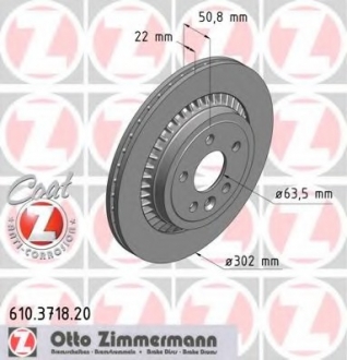 Тормозной диск ZIMMERMANN 610.3718.20 (фото 1)