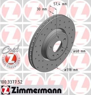 Тормозной диск ZIMMERMANN 100.3377.52 (фото 1)