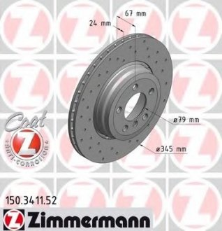 Тормозной диск ZIMMERMANN 150.3411.52 (фото 1)