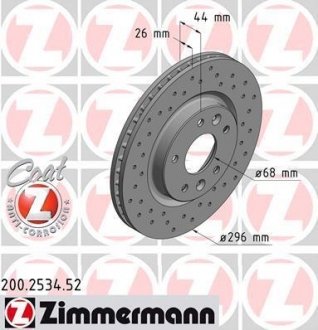 Тормозной диск ZIMMERMANN 200.2534.52 (фото 1)