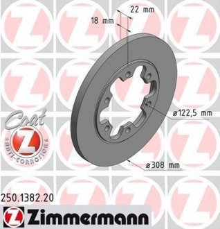 Тормозной диск ZIMMERMANN 250.1382.20 (фото 1)