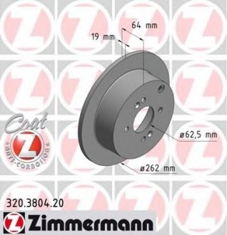 Тормозной диск ZIMMERMANN 320.3804.20 (фото 1)