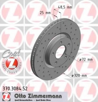 Тормозной диск ZIMMERMANN 370.3084.52 (фото 1)