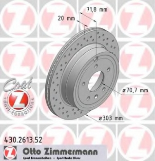Тормозной диск ZIMMERMANN 430.2613.52 (фото 1)