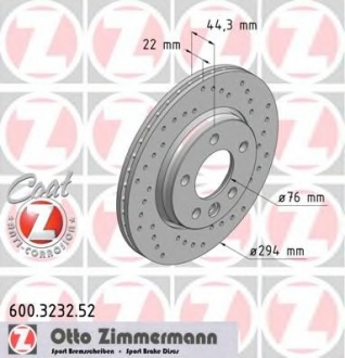 Диск гальмівний SPORT Z ZIMMERMANN 600.3232.52 (фото 1)