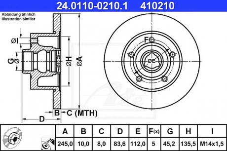 Тормозной диск ATE 24.0110-0210.1 (фото 1)