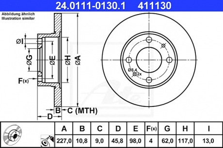 Тормозной диск ATE 24.0111-0130.1 (фото 1)