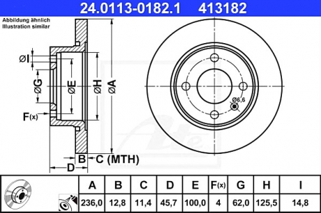 Тормозной диск ATE 24.0113-0182.1 (фото 1)
