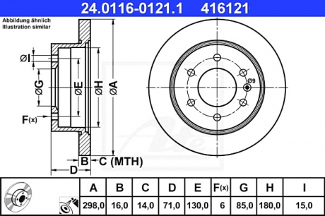 Гальмівний диск ATE 24.0116-0121.1 (фото 1)