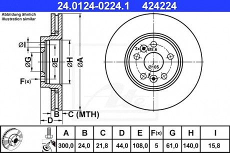 Тормозной диск ATE 24.0124-0224.1 (фото 1)