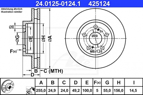 Тормозной диск ATE 24.0125-0124.1 (фото 1)