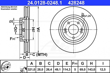 Тормозной диск ATE 24.0128-0248.1 (фото 1)