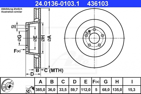 Тормозной диск ATE 24.0136-0103.1 (фото 1)