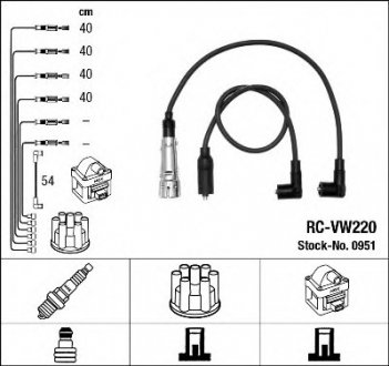 Провод свечной (к-т) NGK RC-VW220 (фото 1)