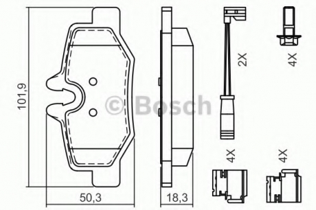 Гальмівні колодки, дискові BOSCH 0 986 494 603 (фото 1)