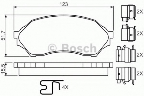 Гальмівні колодки, дискові BOSCH 0 986 494 616 (фото 1)