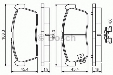 Гальмівні колодки, дискові BOSCH 0 986 494 618 (фото 1)