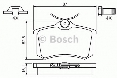 Гальмівні колодки дискові ROBERT BOSCH 0 986 494 621 (фото 1)