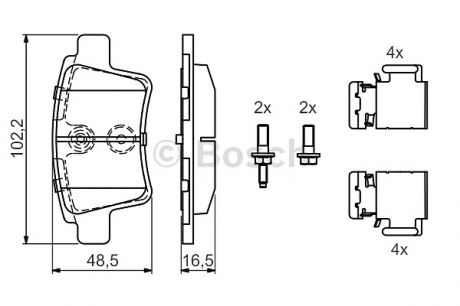 ДИСКОВІ КОЛОДКИ BOSCH 0 986 494 622 (фото 1)