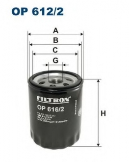Фільтр масла FILTRON OP616/2 (фото 1)