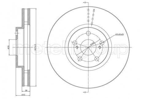 Тормозной диск Metelli 23-1059C (фото 1)