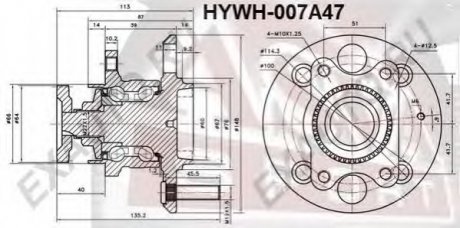 Ступица колеса ASVA HYWH007A47 (фото 1)