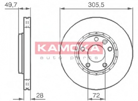 Тормозной диск KAMOKA 1032408 (фото 1)