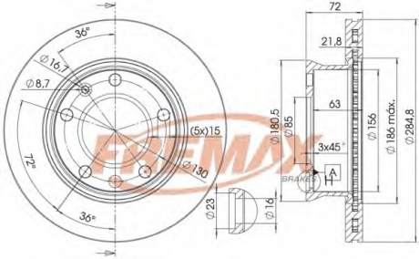 Тормозной диск FREMAX BD-0187 (фото 1)