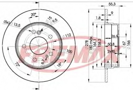 Тормозной диск FREMAX BD-0412 (фото 1)