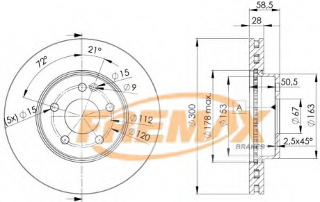 Тормозной диск FREMAX BD-0415 (фото 1)