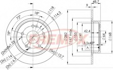 Тормозной диск FREMAX BD-1258 (фото 1)