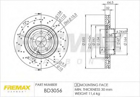 Тормозной диск FREMAX BD-3056 (фото 1)