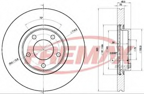 Тормозной диск FREMAX BD-3273 (фото 1)