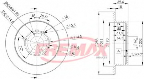 Тормозной диск FREMAX BD-4403 (фото 1)