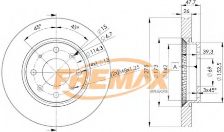 Тормозной диск FREMAX BD-5002 (фото 1)