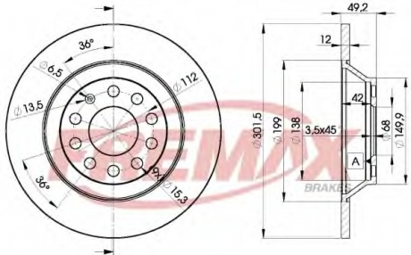 Тормозной диск FREMAX BD-5313 (фото 1)