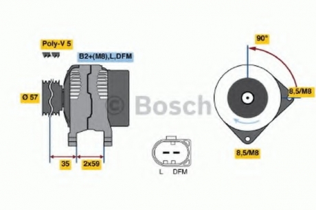 Генератор BOSCH 0 986 049 101 (фото 1)